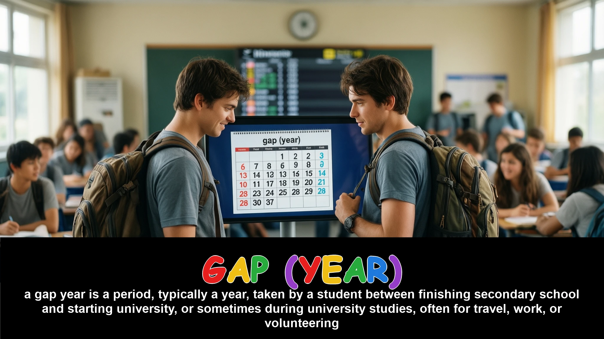 English Illustration for gap (year)